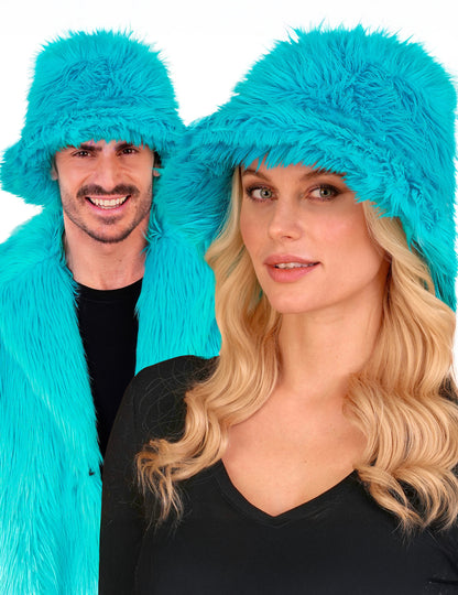 Bob en poils bleu turquoise adulte