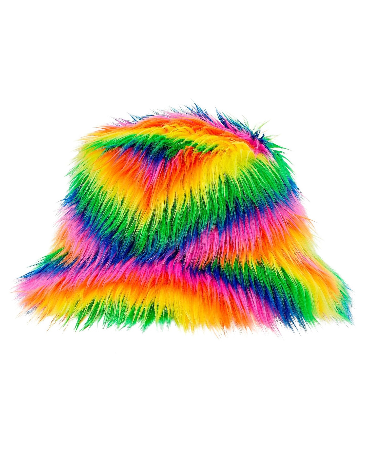 Večbarvni kosmat klobuk za odrasle 
