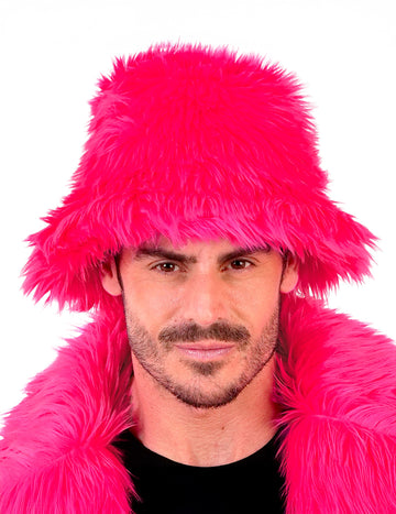 Bob en poils rose fluo adulte