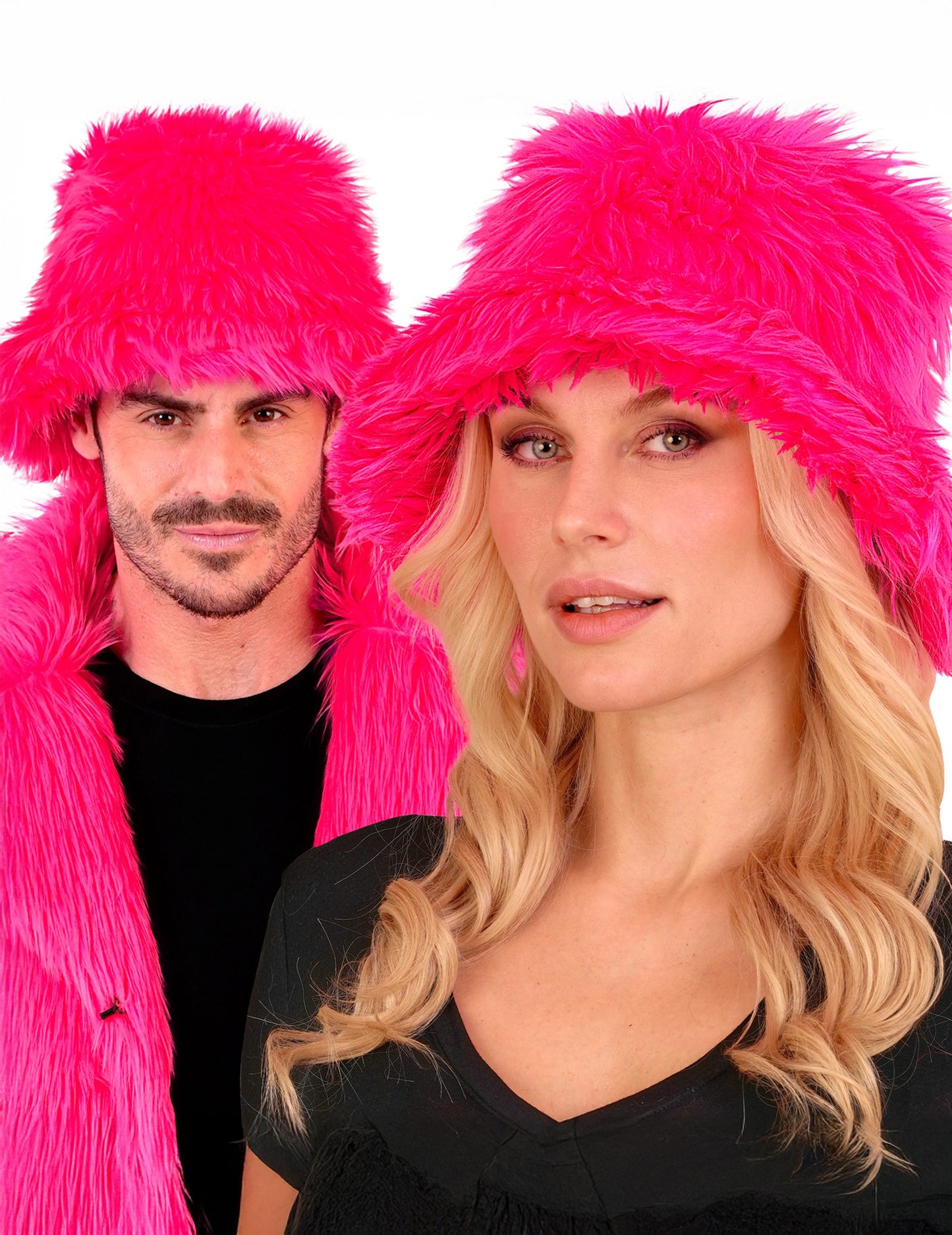 Bob en poils rose fluo adulte