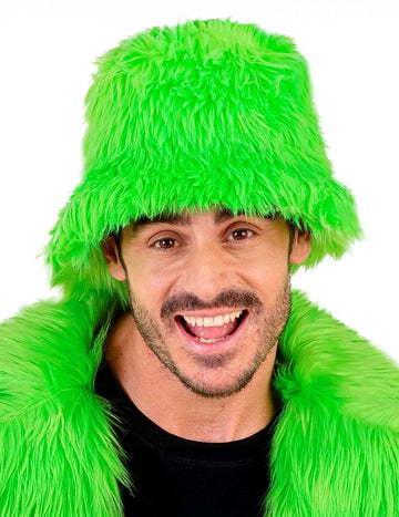 Bob en poils vert fluo adulte