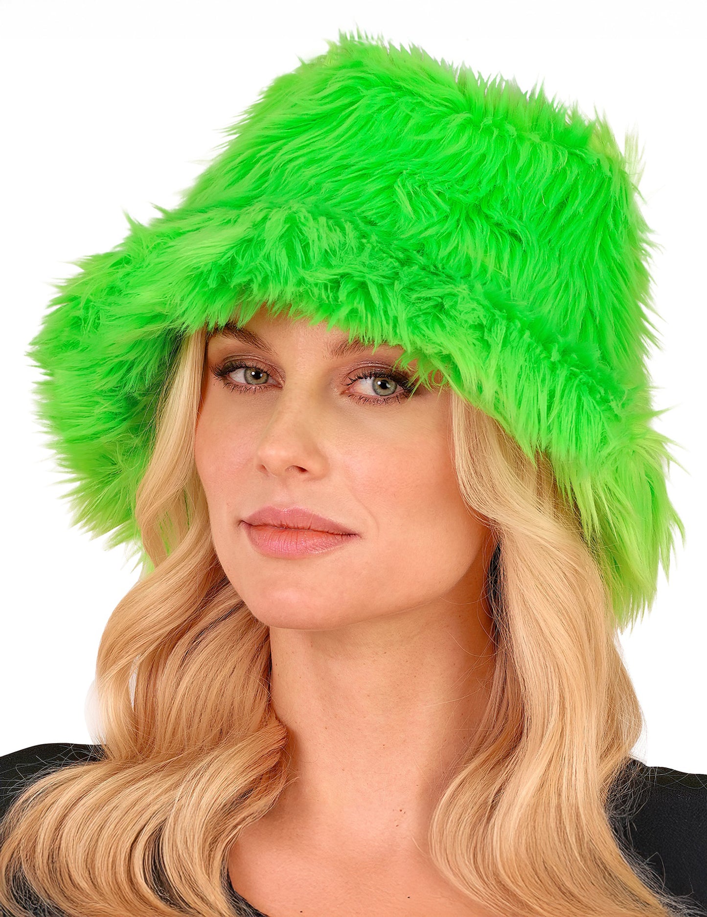 Bob en poils vert fluo adulte