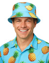 Bob hawaïen imprimé ananas pour adulte bleu ciel
