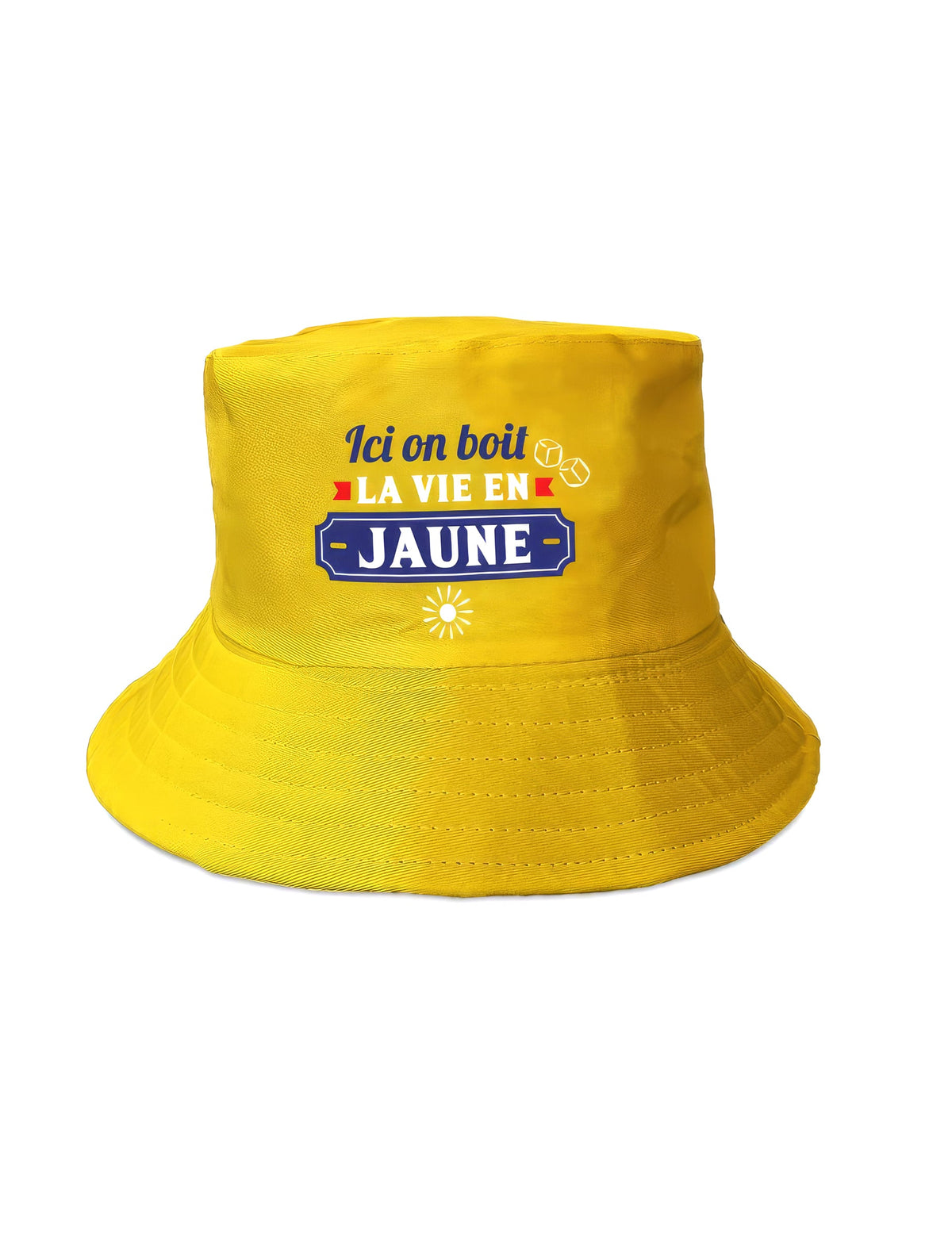 Bob humoristique Ici on boit la vie en jaune pour adulte jaune