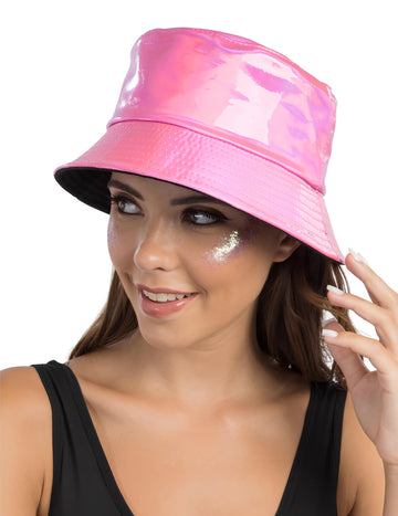 Rožnati iridescentni klobuk za odrasle 