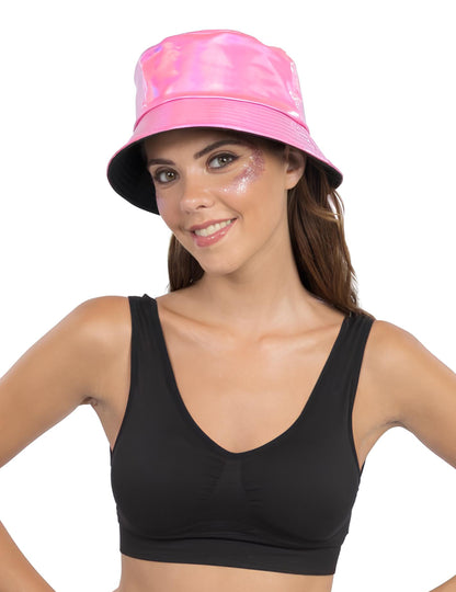 Rožnati iridescentni klobuk za odrasle 