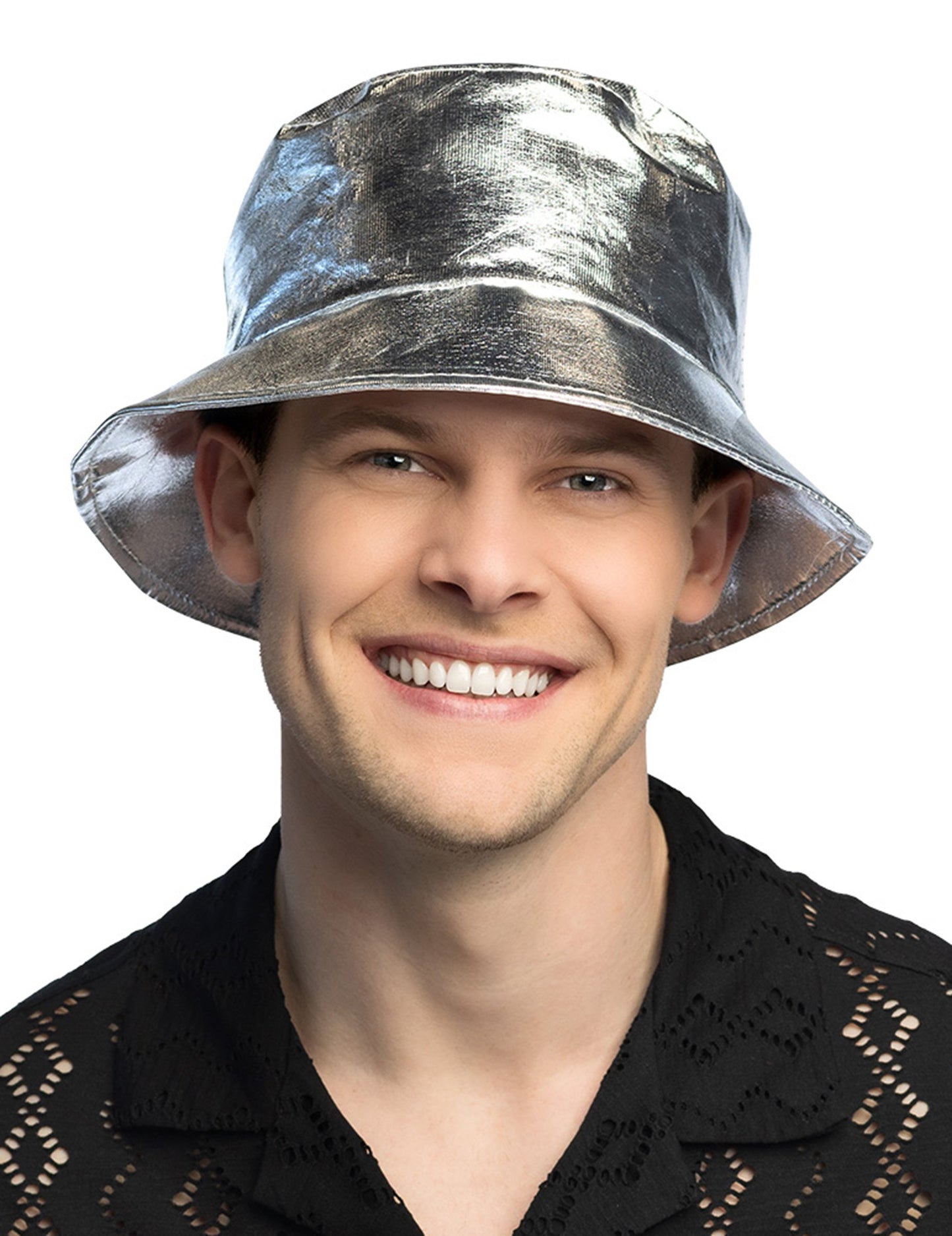 Srebrna kovinska kapa za odrasle
