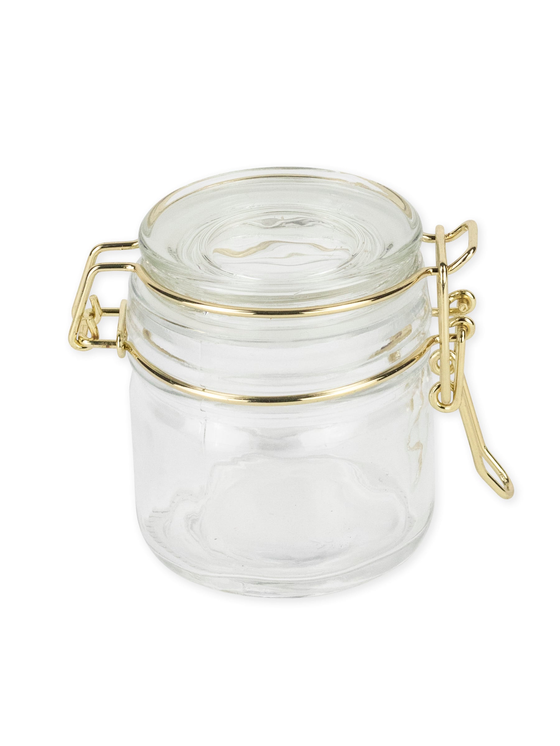 Bocal à conserve décoration de fête pour table en verre transparent et doré