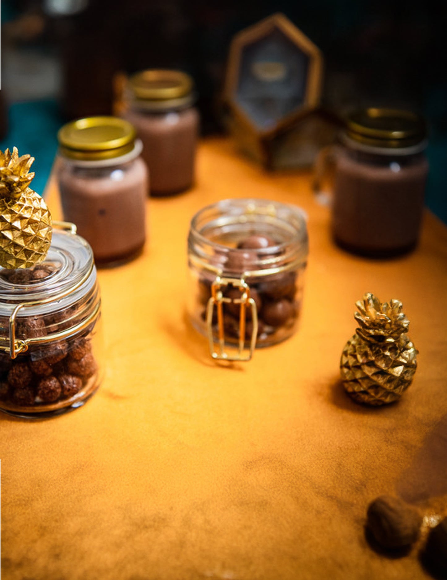 Pozlačen kozarec za vlaganje 6,5 x 7 cm 100 ml steklenička