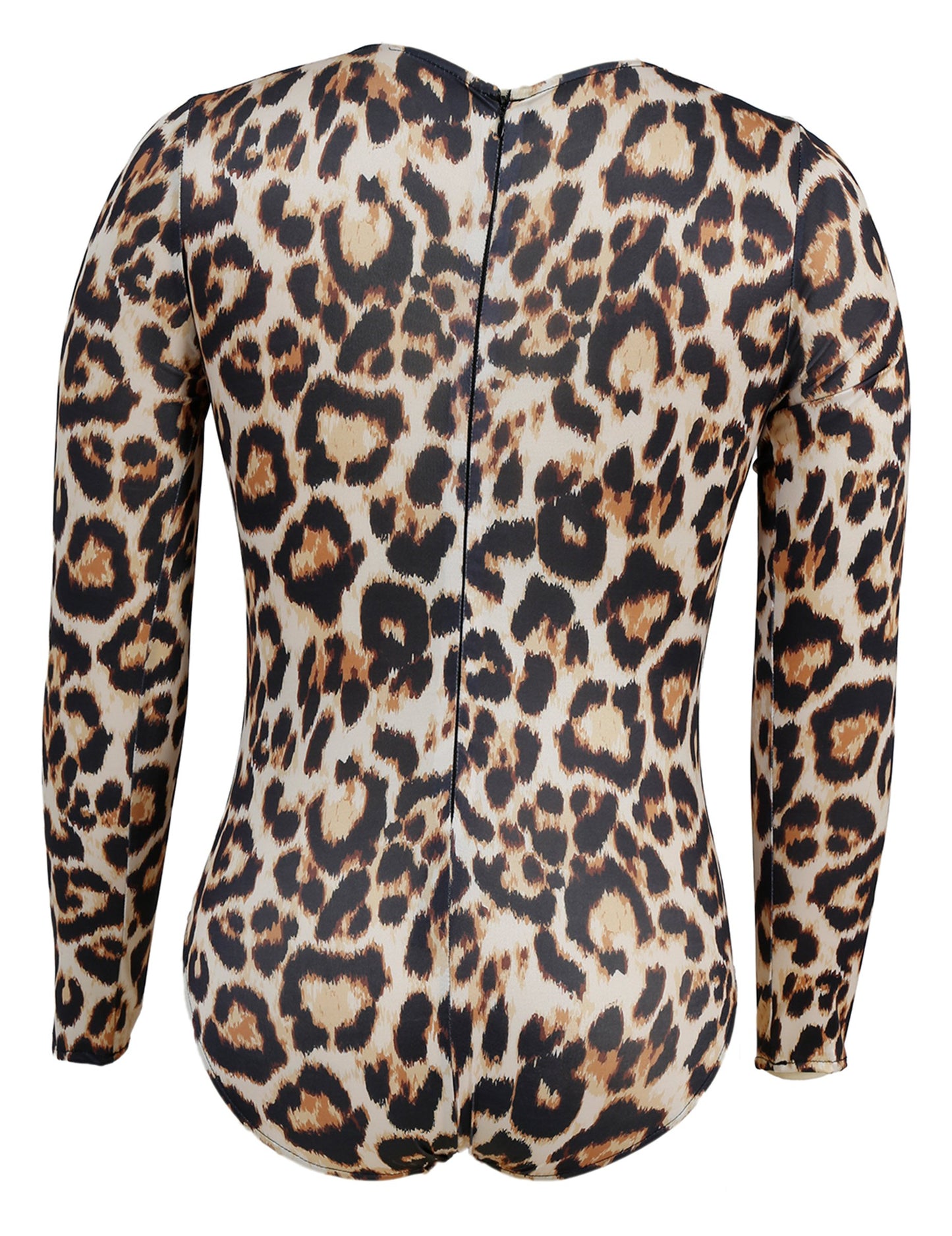 Ženski body z dolgimi rokavi leopardji vzorec 