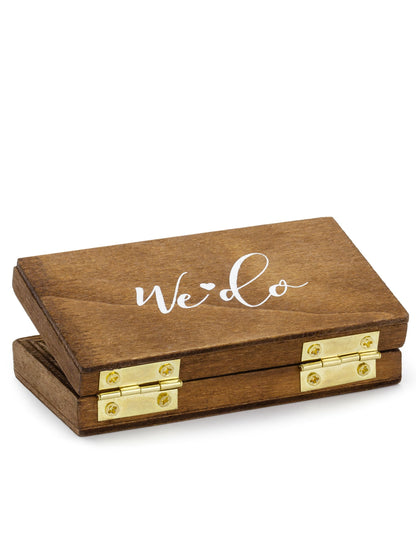 Lesena škatlica za poročni prstan 10 x 5,5 cm G. in ga.