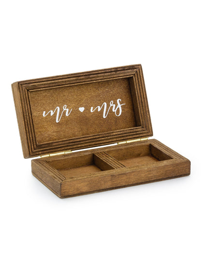 Lesena škatlica za poročni prstan 10 x 5,5 cm G. in ga.