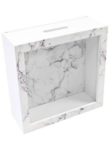 Lesena škatla za sporočila z videzom belega marmorja, 18 x 7 cm za poroko