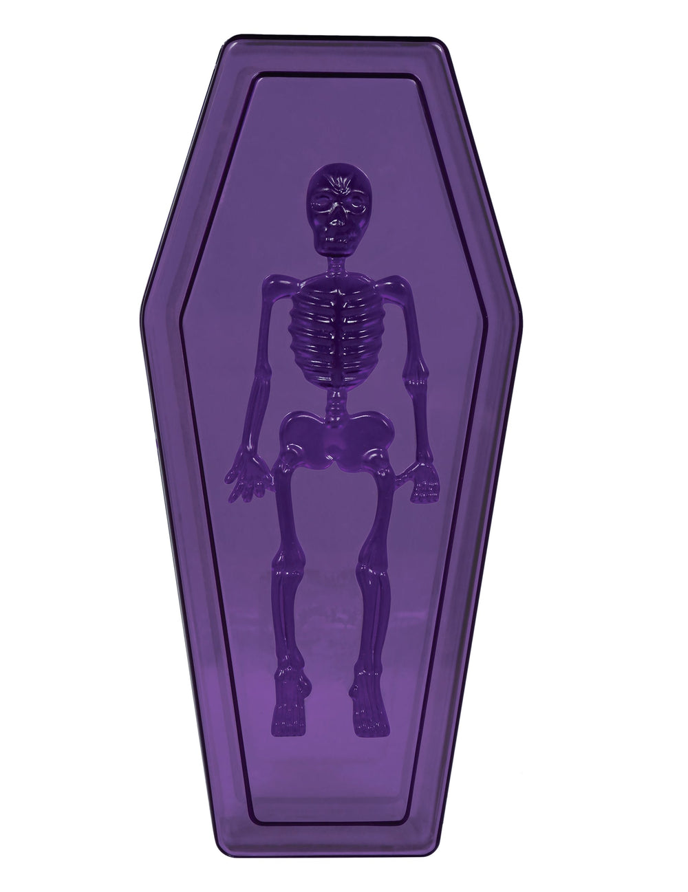 Détail du couvercle de la Boîte cercueil pour Halloween avec motif de squelette