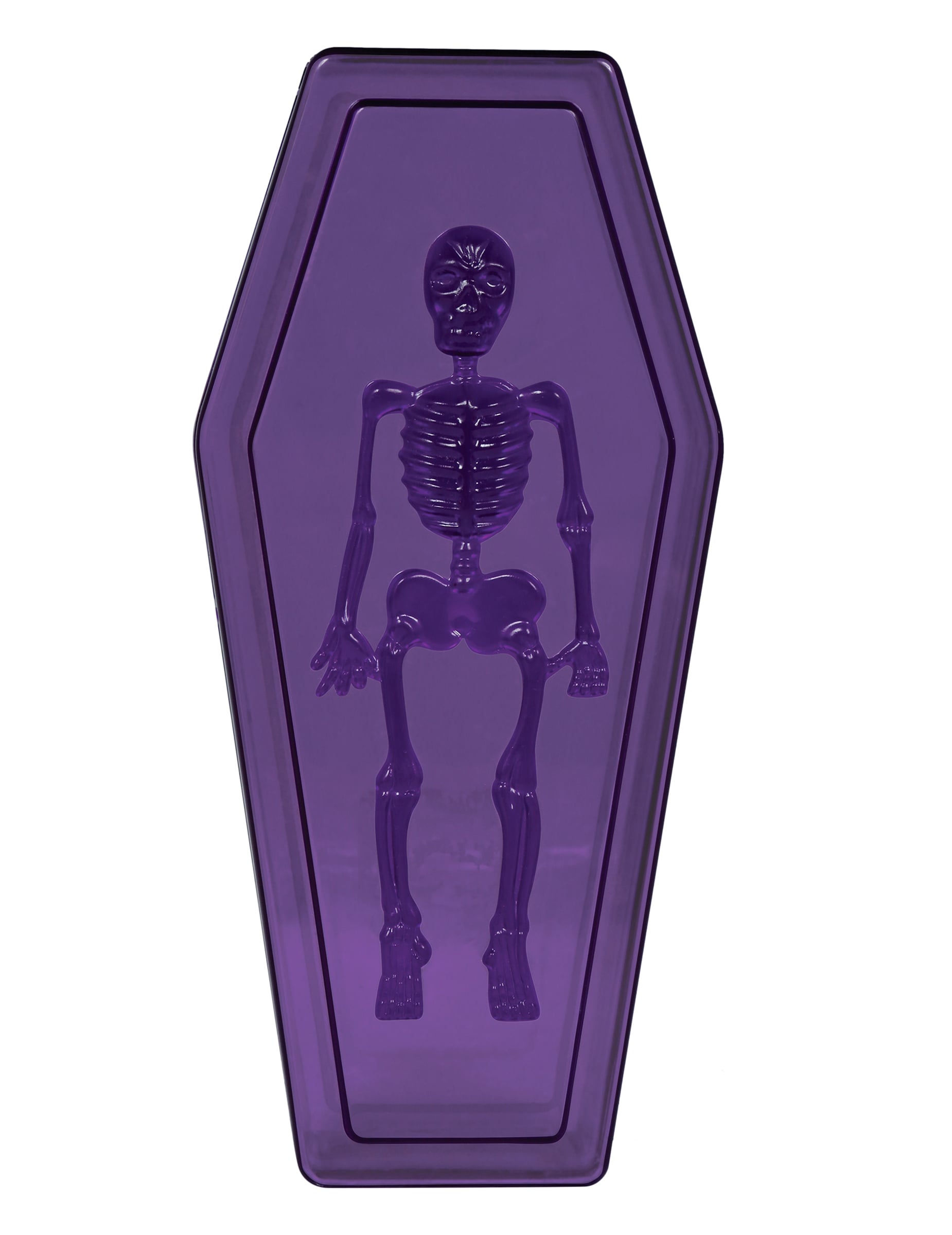 Détail du couvercle de la Boîte cercueil pour Halloween avec motif de squelette