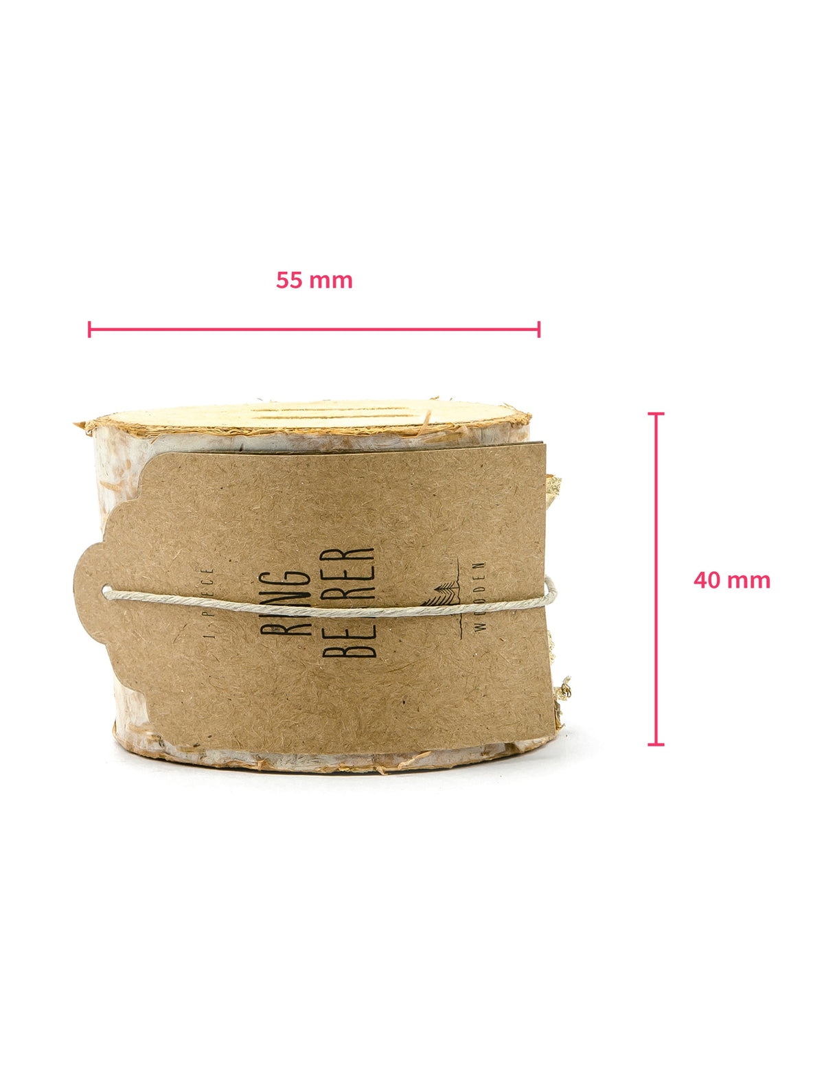 Dimensions de la boîte pour alliances rondin en bois pour mariage rustique