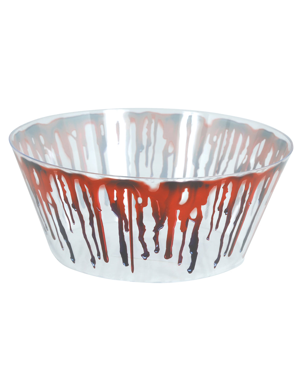 Bol en plastique sanglant pour Halloween transparent et rouge