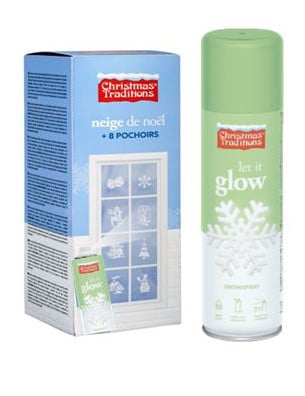 Fosforescentna snežna bomba 150 ml z božičnimi šabloni