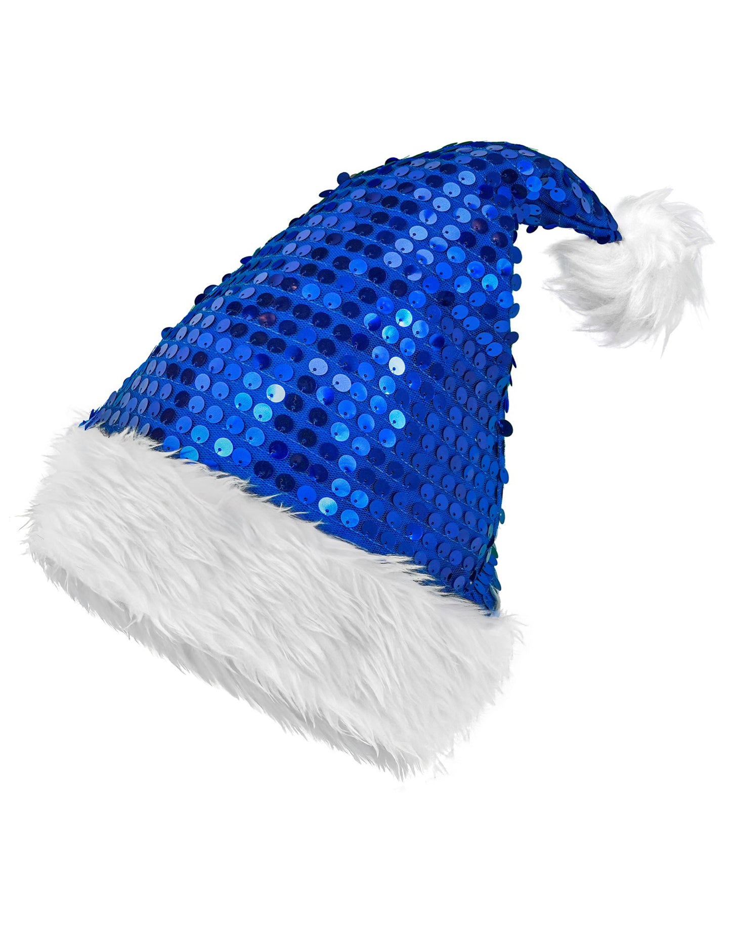 Modra bleščeča božična kapa za odrasle