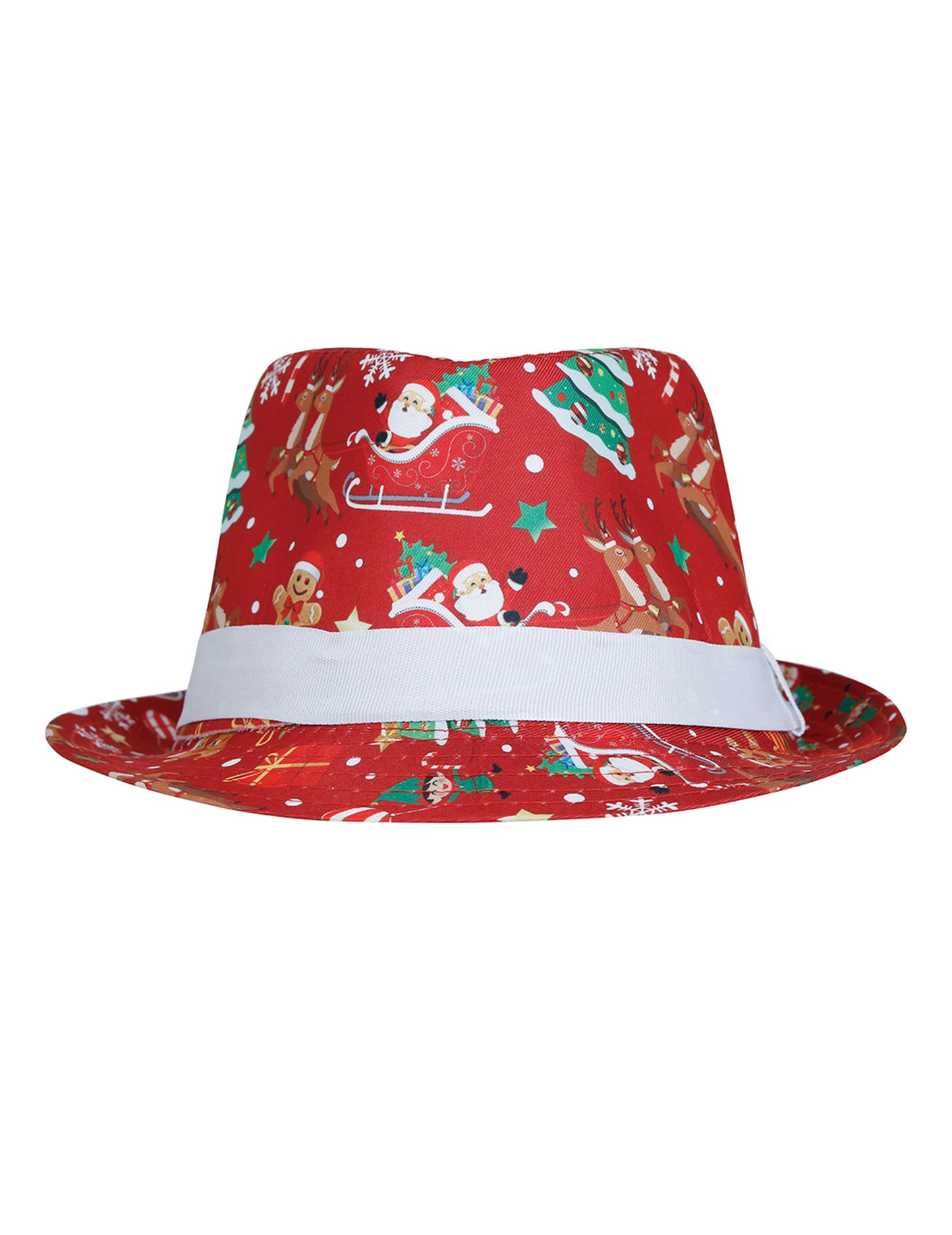 Odrasli rdeči Borsalino z božičnimi vzorci