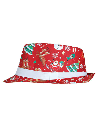 Odrasli rdeči Borsalino z božičnimi vzorci