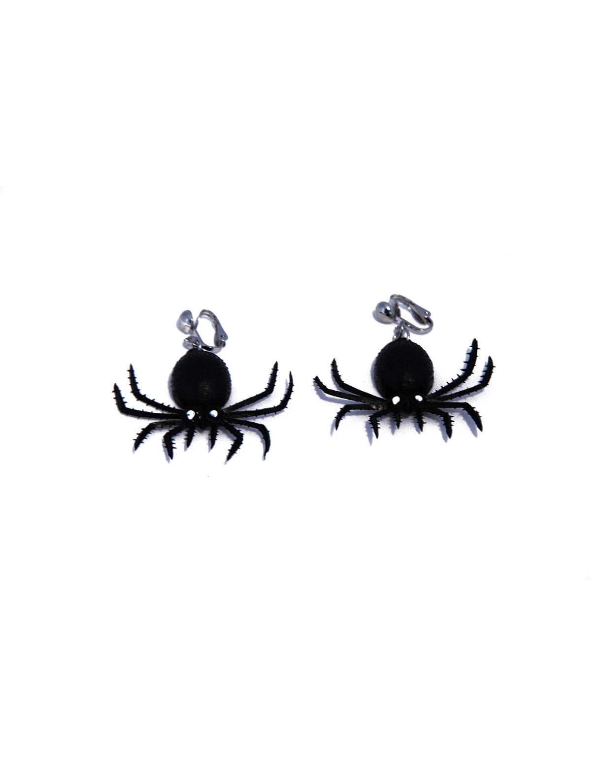 Boucles d'oreilles araignées pour adulte noires à clips