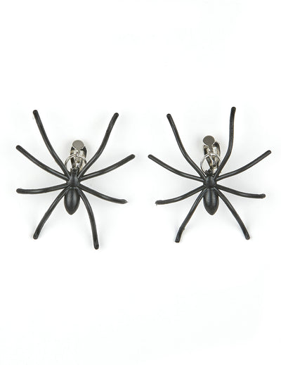 Boucles d'oreilles araignées Halloween pour adulte noires