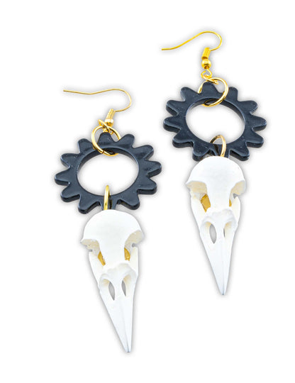 Uhani z lobanjo krokarja