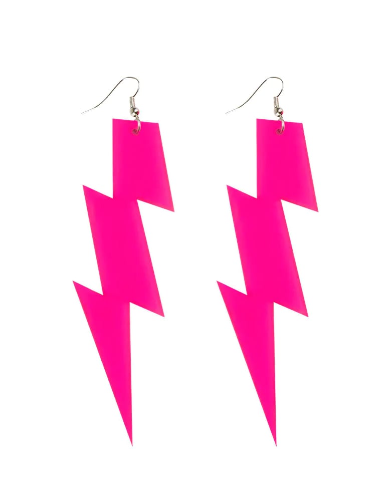 Fluo odrasli roza strela uhani
