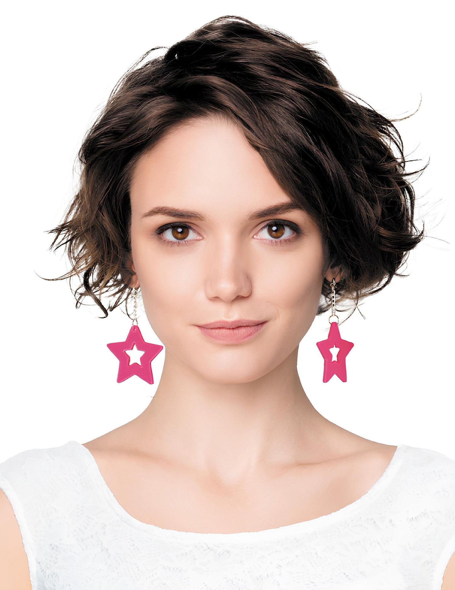Boucles d'oreilles étoiles pour femme roses