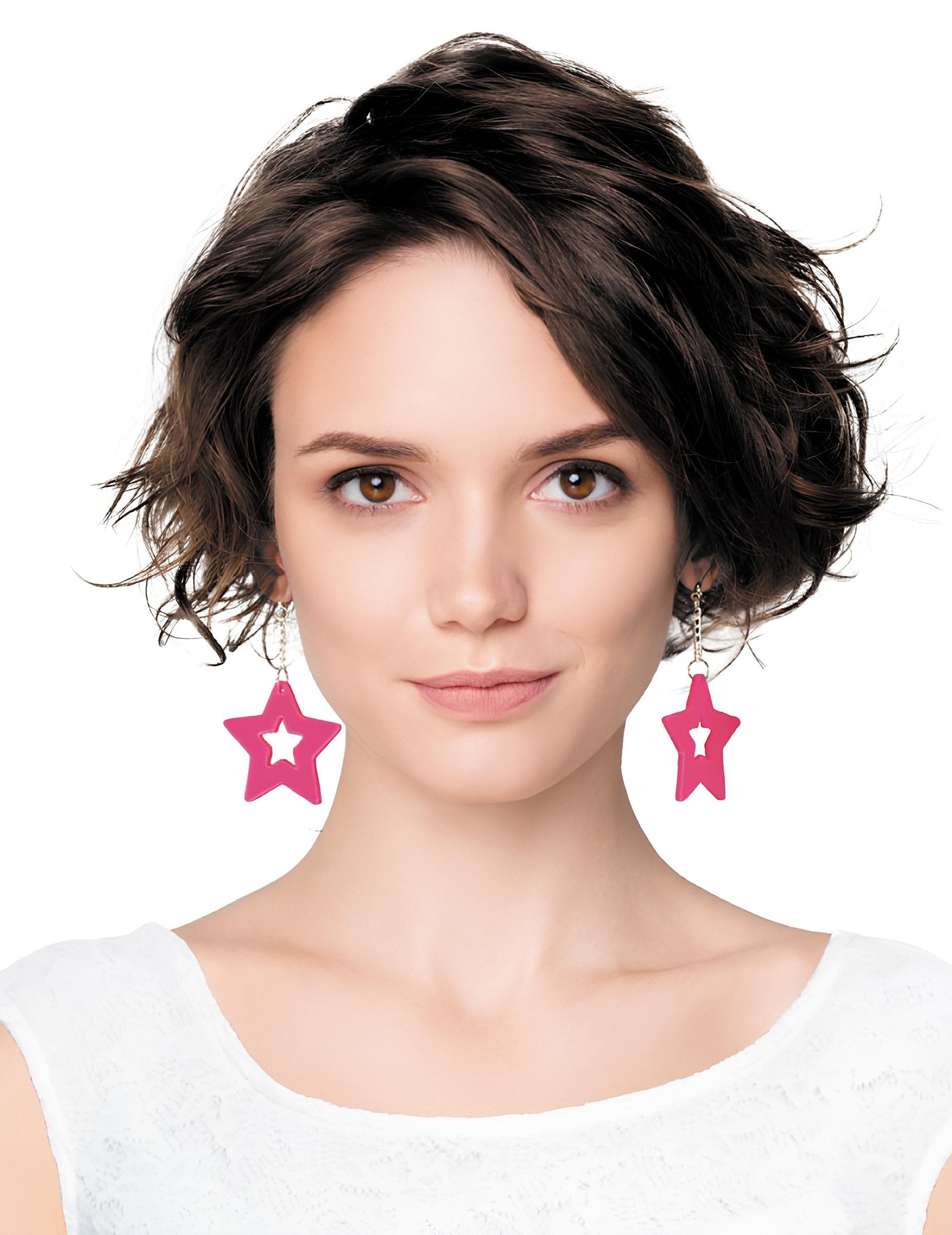 Boucles d'oreilles étoiles pour femme roses