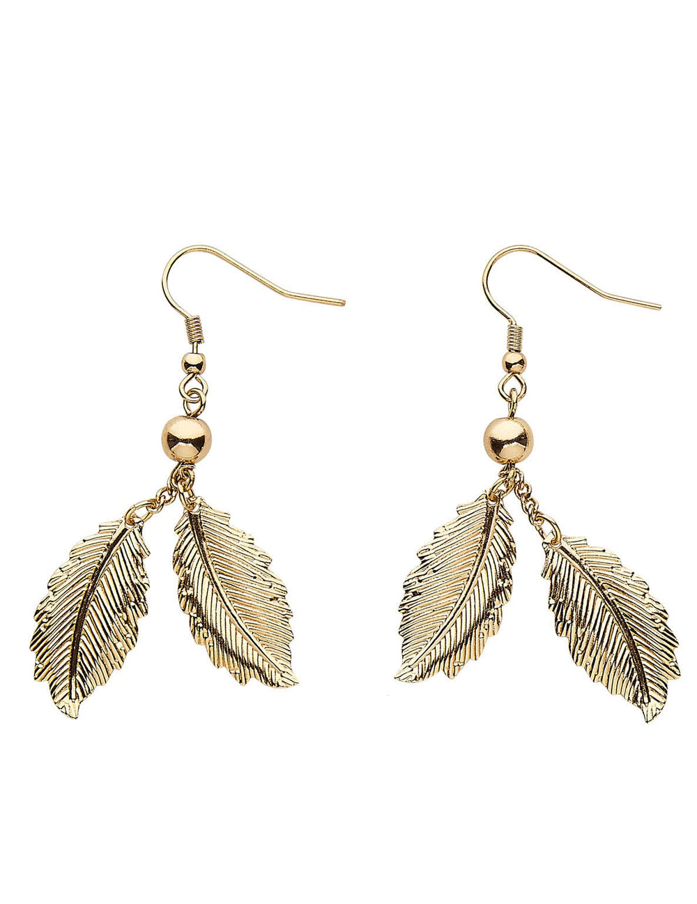 Boucles d'oreilles feuilles de laurier pour femme dorées