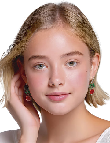 Kovinski uhani z božičnimi kroglicami