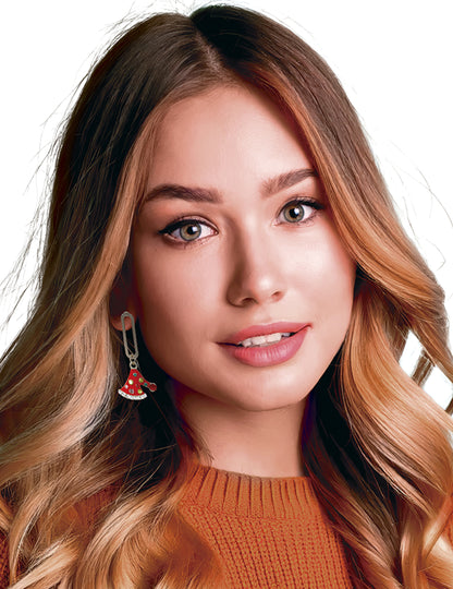 Kovinski uhani za božično kapo