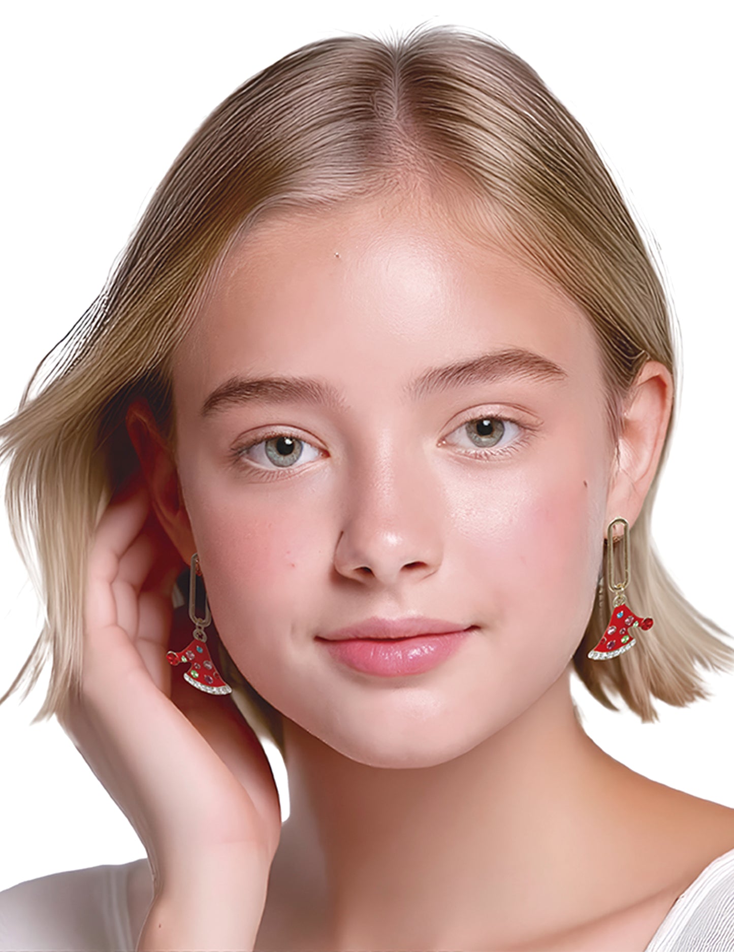 Kovinski uhani za božično kapo