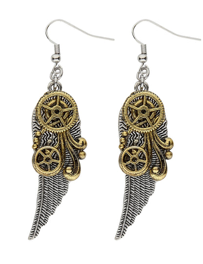Rogging uhani in perje za odrasle Steampunk