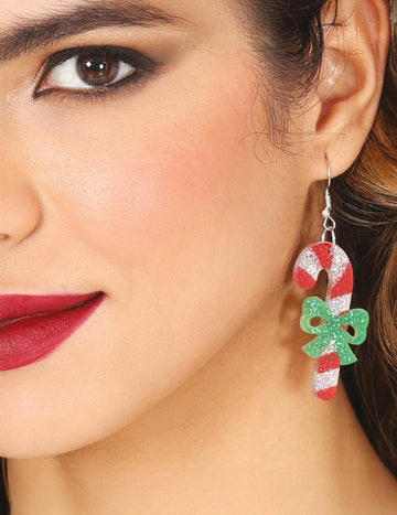 Božični uhani iz sladkornih palčk