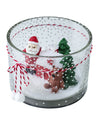 Bougie paysage de Noël en verre décoré avec Père Noël et ours brun