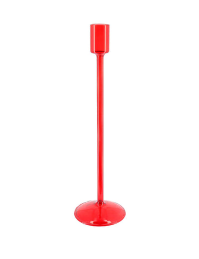 Eleganten svečnik iz rdečega stekla 30 cm