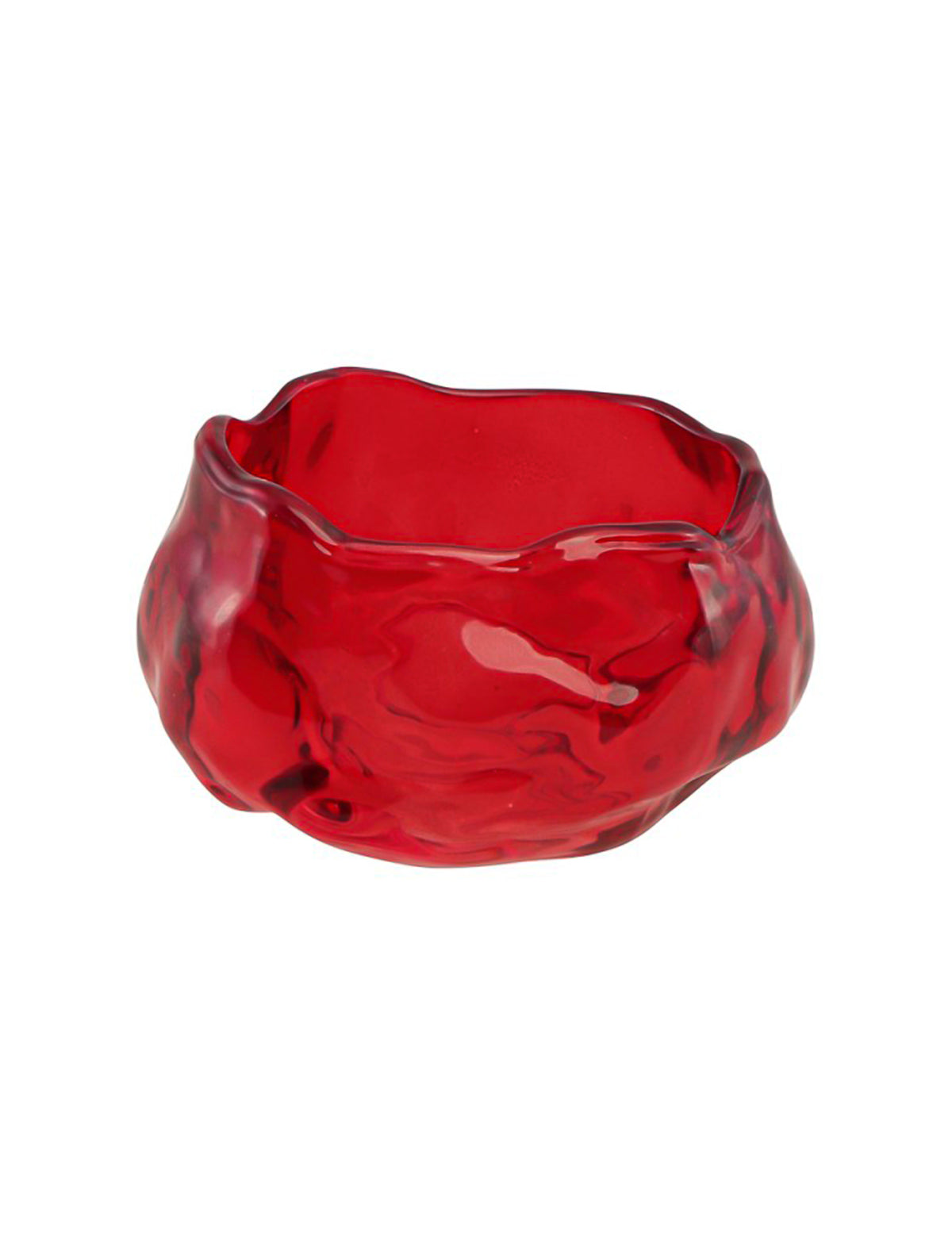 Bougeoir en verre en forme de rose rouge