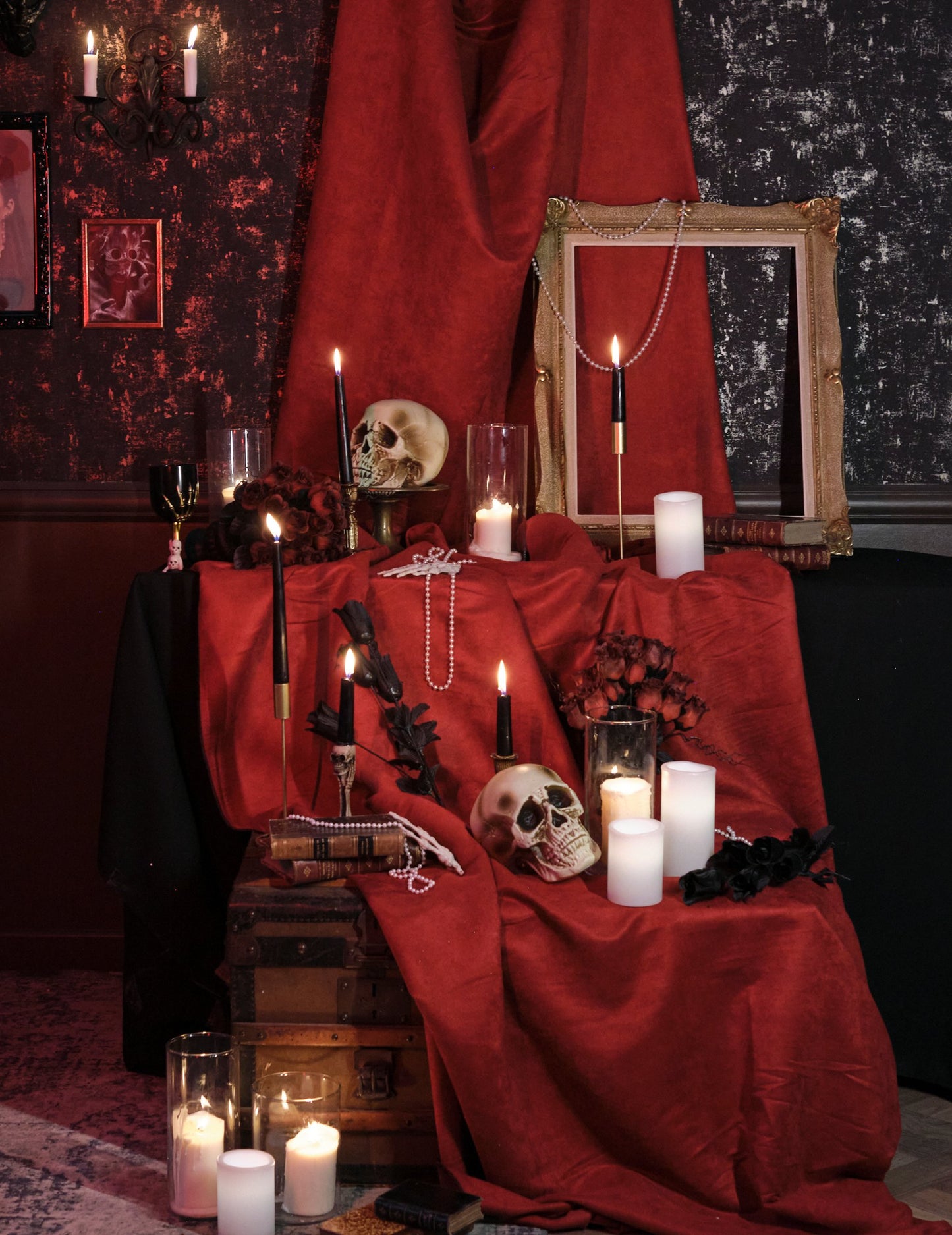 Kosti in lobanje držalo sveče 12.5 cm