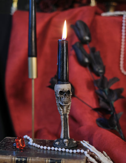 Kosti in lobanje držalo sveče 12.5 cm