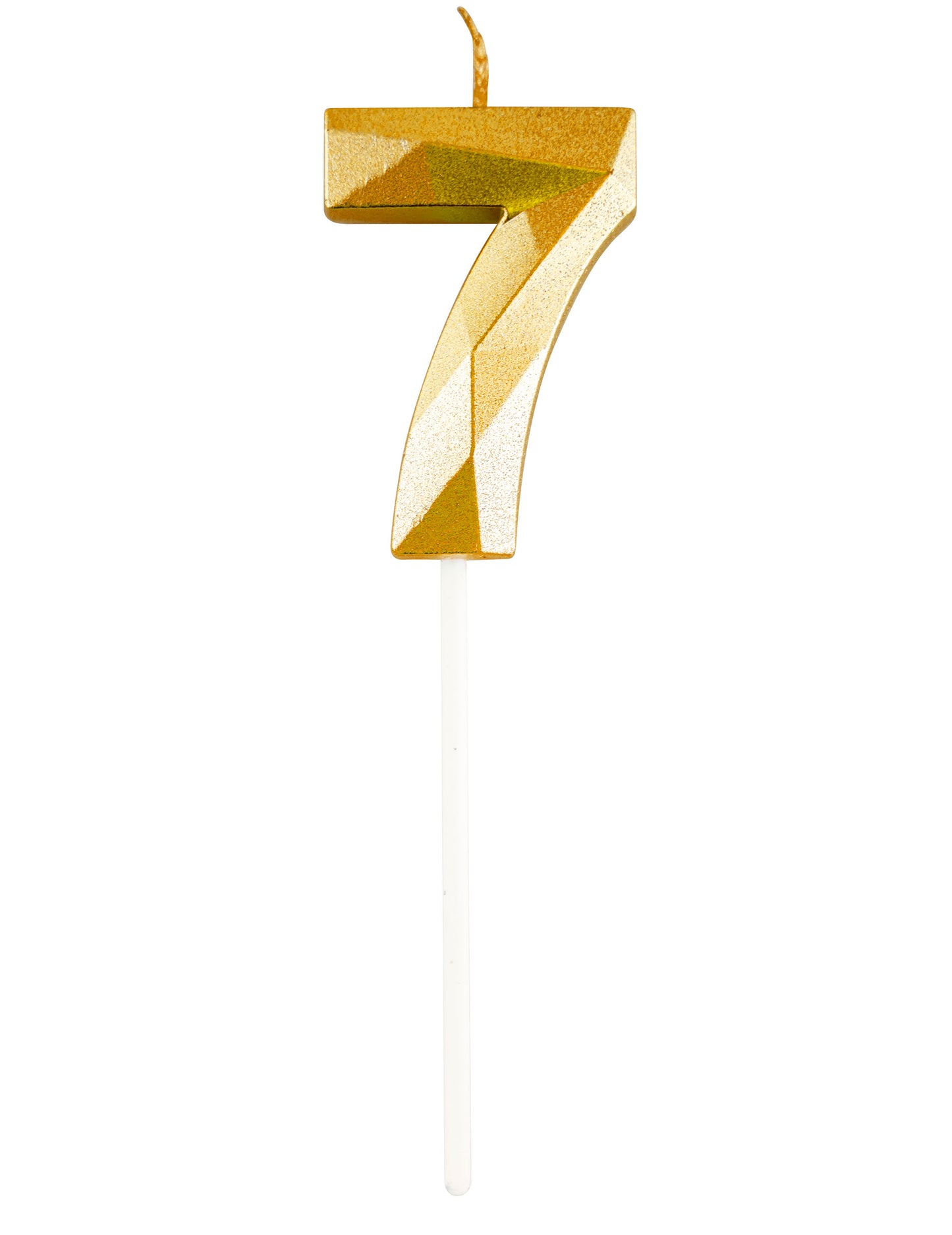 Chiffre 7 de la bougie chiffre pour anniversaire dorée effet diamant