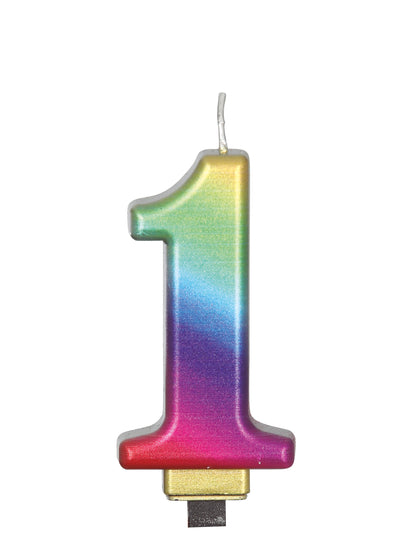 Večbarvna figura sveča 8 cm