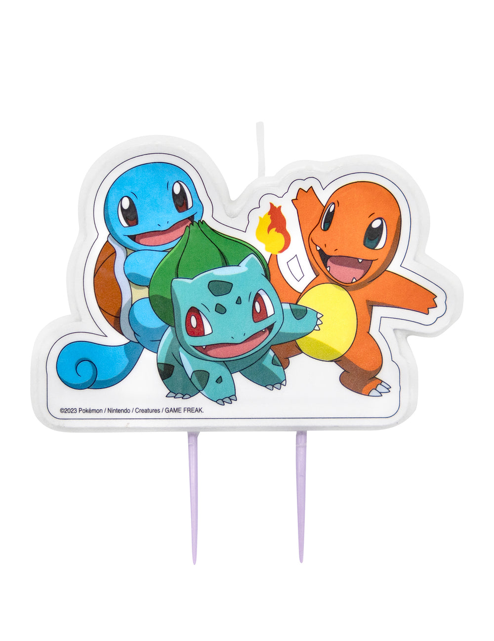 Bougie anniversaire Pokémon pour enfant multicolore avec Bulbizarre, Carapuce et Salamèche