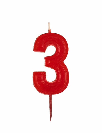 Sveča številka 3 rdeča