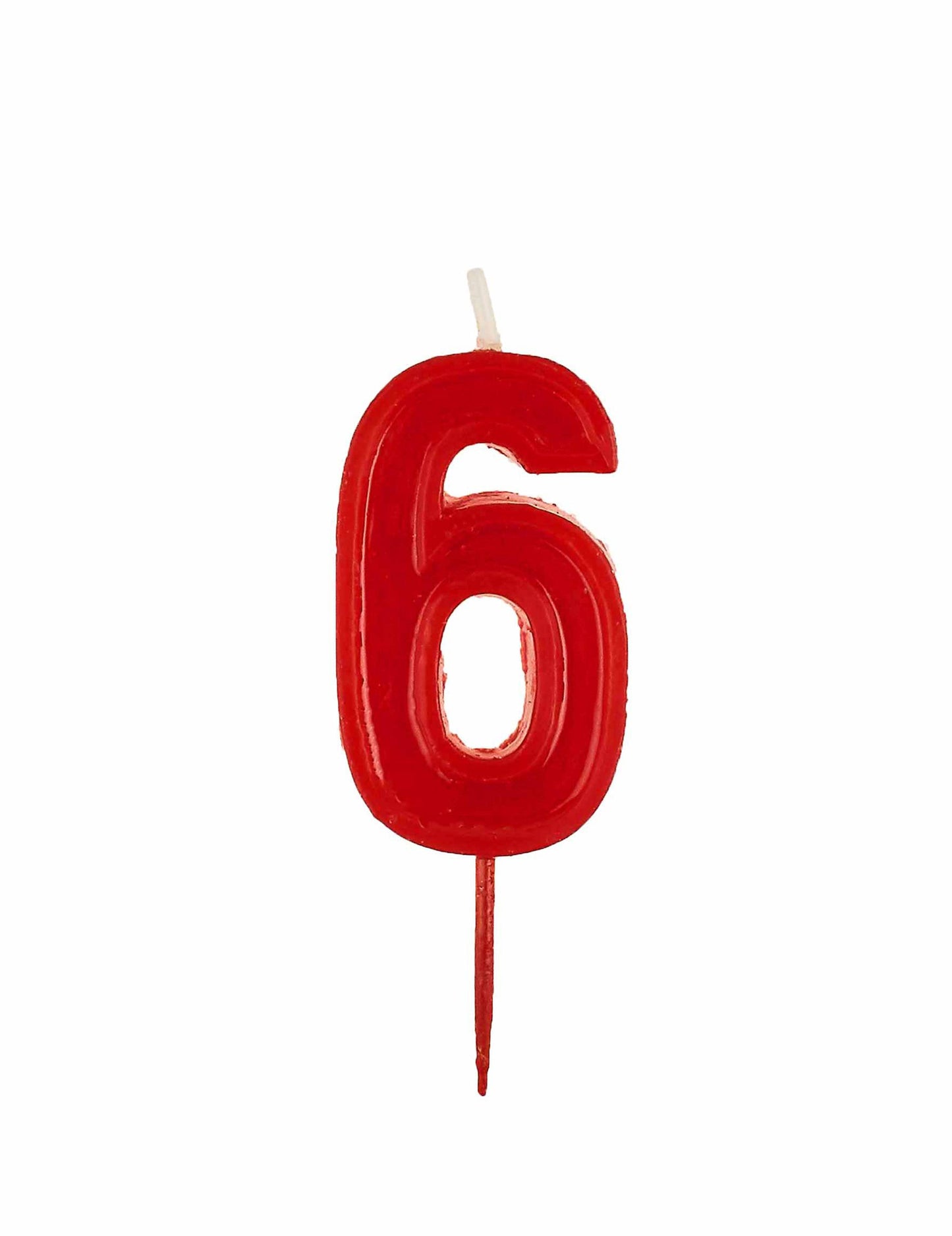 Svetleča rdeča rojstnodnevna številčna svečka 6 
