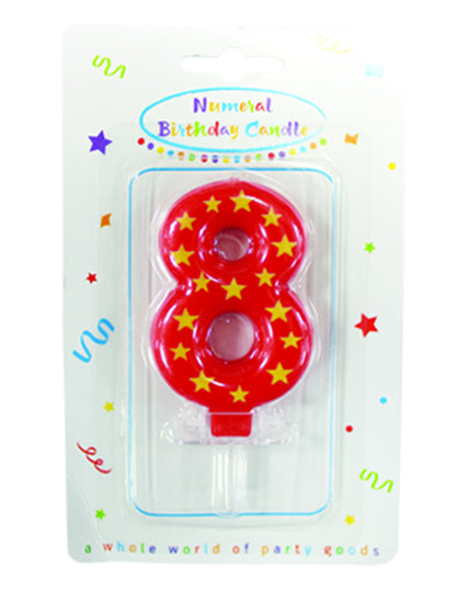 Sveča s številkami in zvezdicami, 6,3 x 4 cm za rojstnodnevno torto