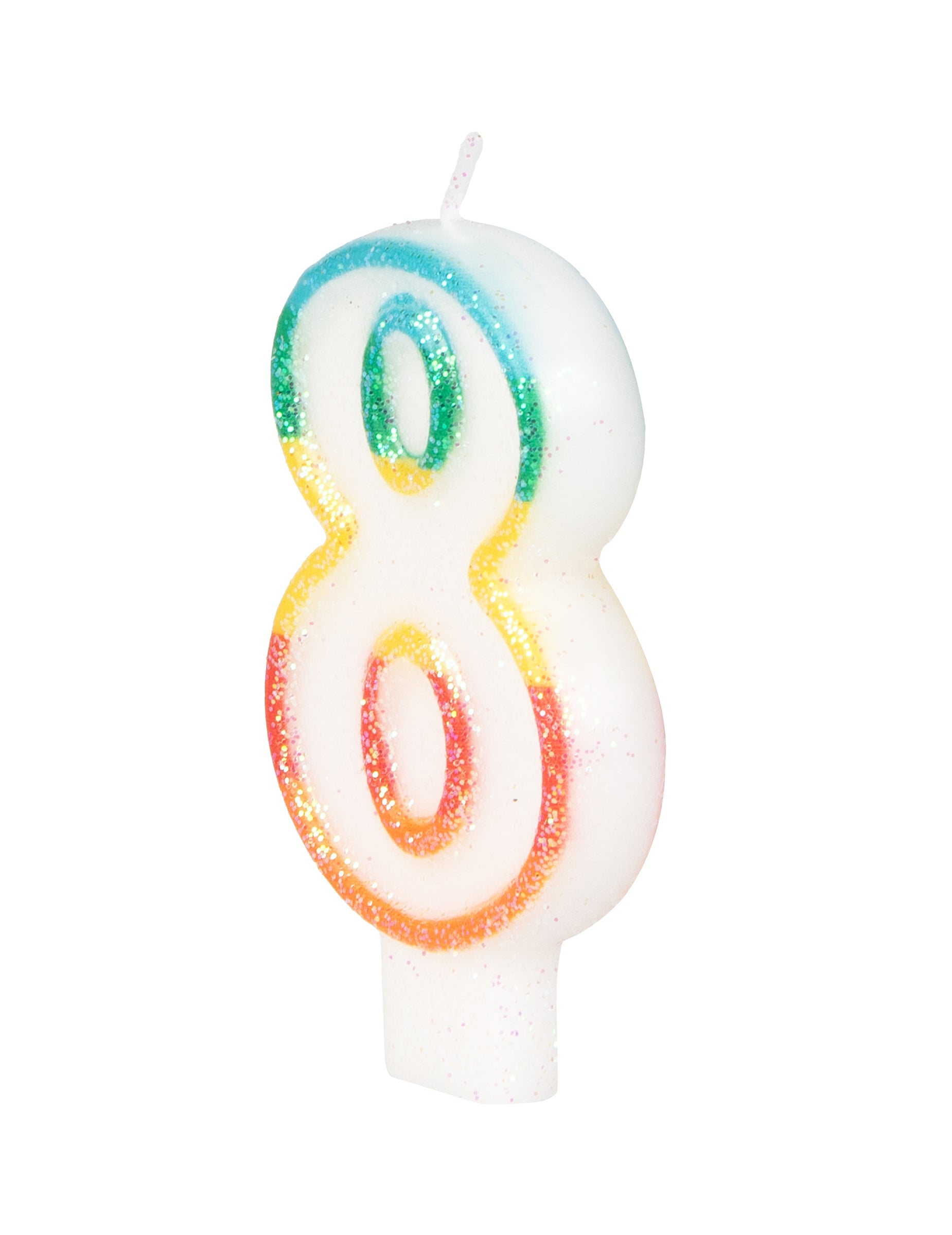 Vue de profil de la bougie d'anniversaire chiffre 8