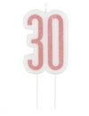 Bougie d'anniversaire sur pic 30 ans rose pailleté